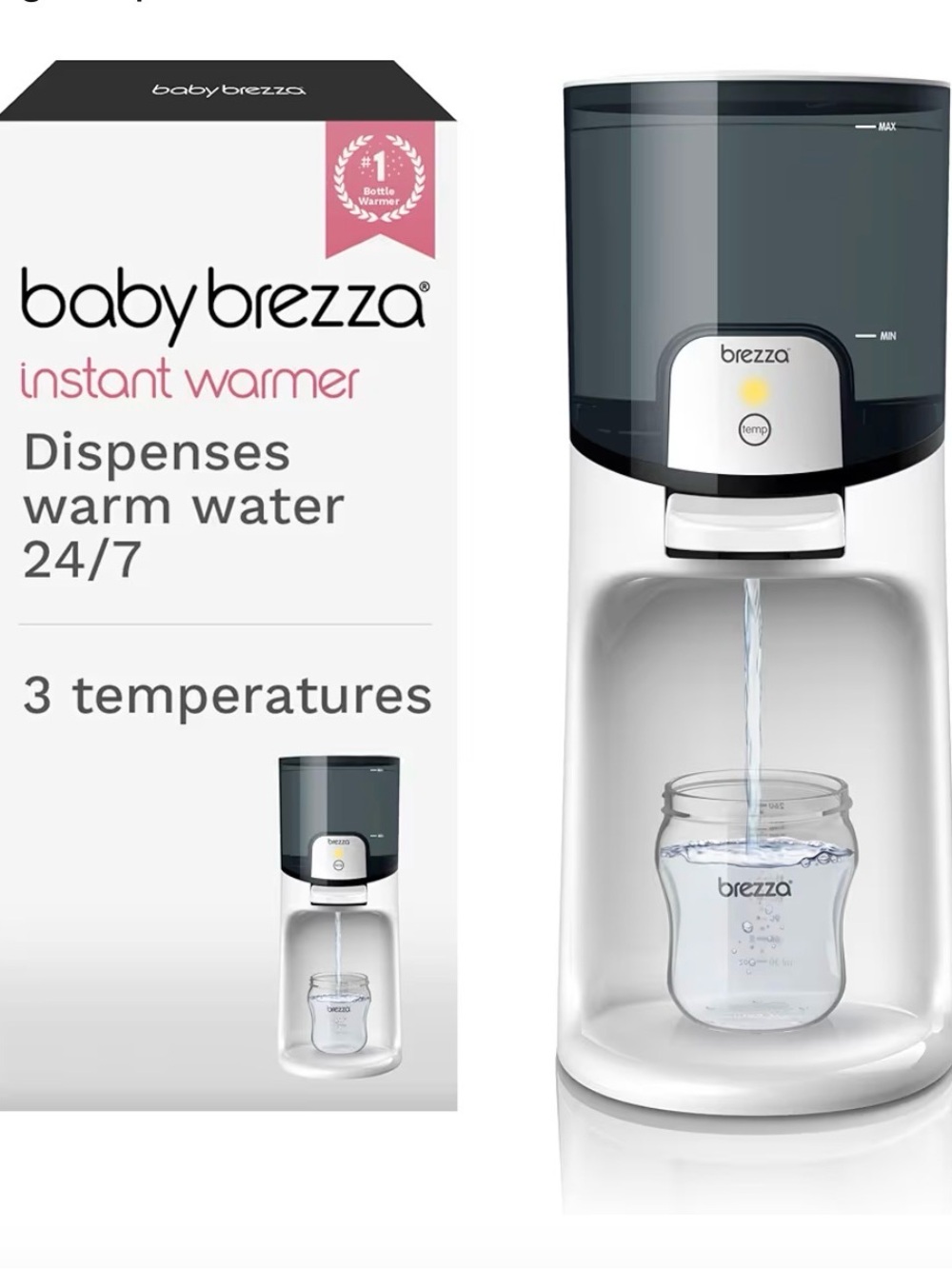 baby brezza Instant Warmer Water Dispenser - White and Dark Gray